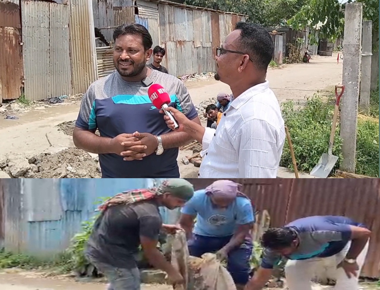 নিজস্ব অর্থায়নে ভাঙা রাস্তা সংস্কার করলেন কাউন্সিলর প্রার্থী আল মনসুর টুটুল